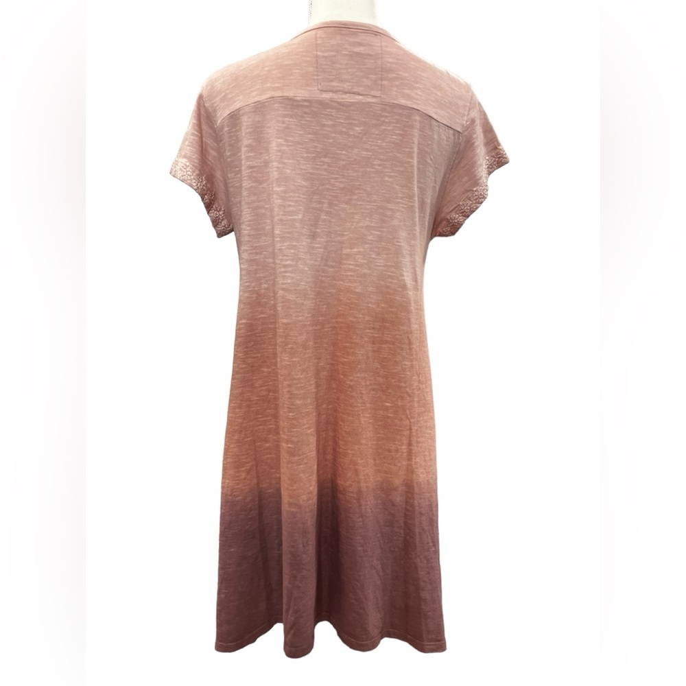 Caité Kyla Embroidered Ombré Cotton Boho Mini Dress Small Pink - Picture 4 of 8